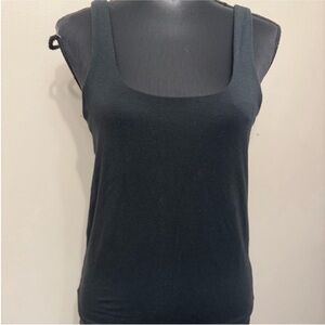 J. Crew Black Fit Square Neck Tank Top L